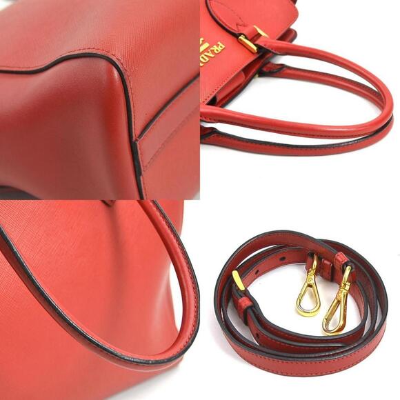 PRADA Red Leather Shoulder Bag - Picture 4 of 5